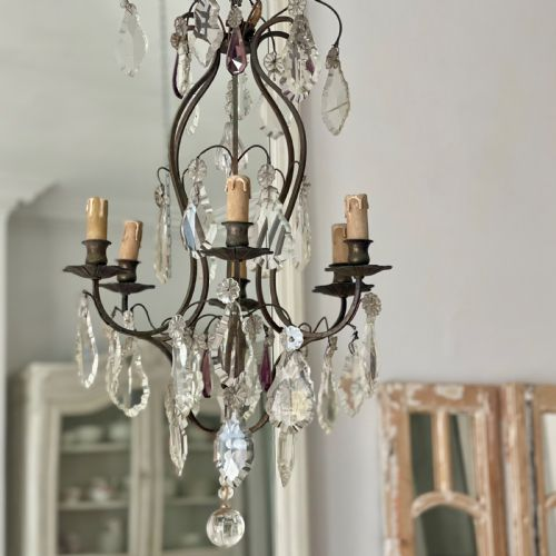 Georgian Cut Glass Candle Chandelier
